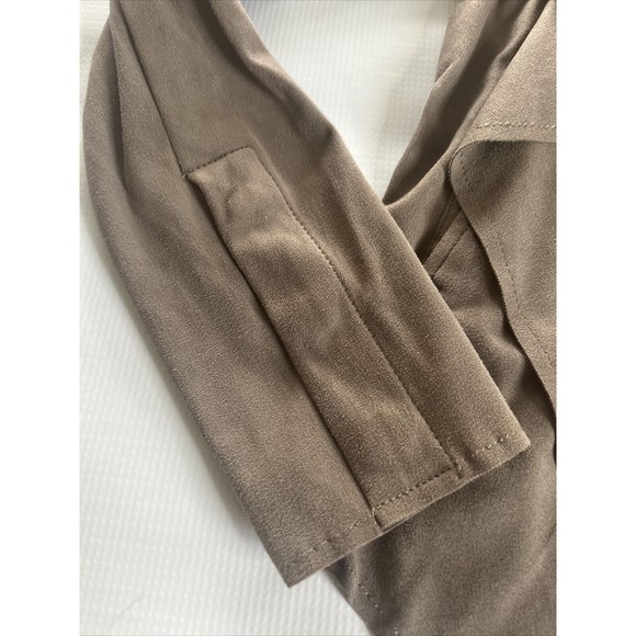 Kut From The Kloth Jacket Womens Extra small XS Brown Faux Suede Open Front - Picture 4 of 10